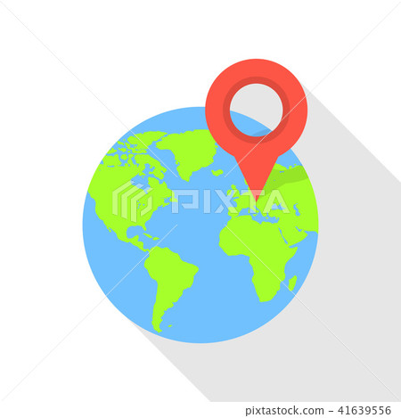 Europe globe pin icon, flat style Europe globe pin icon, flat style 41639556