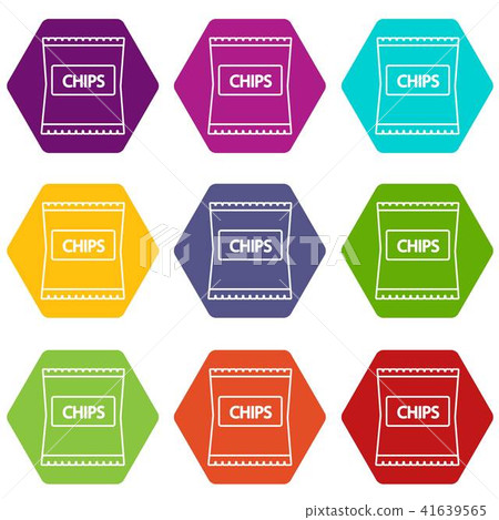 Chips icons set 9 vector - Stock Illustration [41639565] - PIXTA