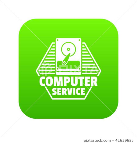 Computer service icon green vector - Stock Illustration [41639683] - PIXTA