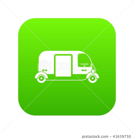 Thailand three wheel native taxi icon digital green 41639730