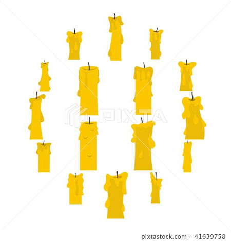 Candle forms icons set in flat style Candle forms icons set in flat style 41639758