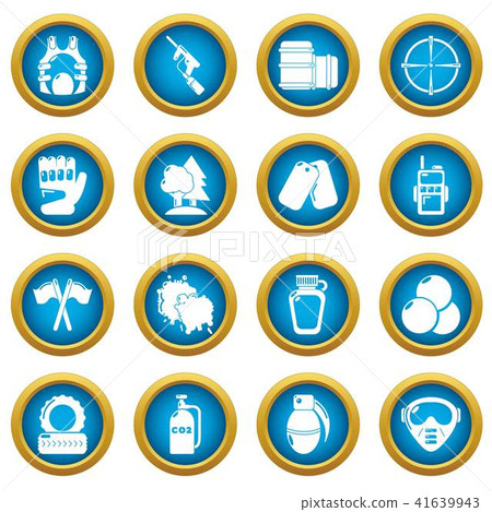 Paintball icons set, simple style 41639943