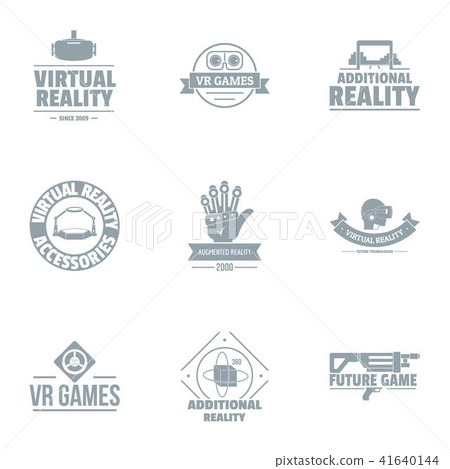 Virtual computer logo set, simple style 41640144