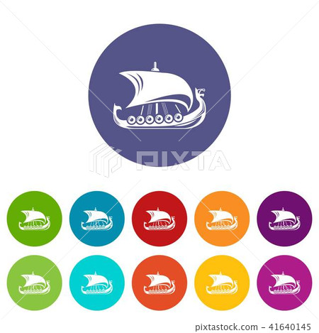 Scandinavian ship icon, simple style Scandinavian ship icon, simple style 41640145