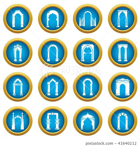 Arch types icons set, simple style Arch types icons set, simple style 41640212