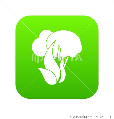 Burning forest trees icon digital green Burning forest trees icon digital green 41640223