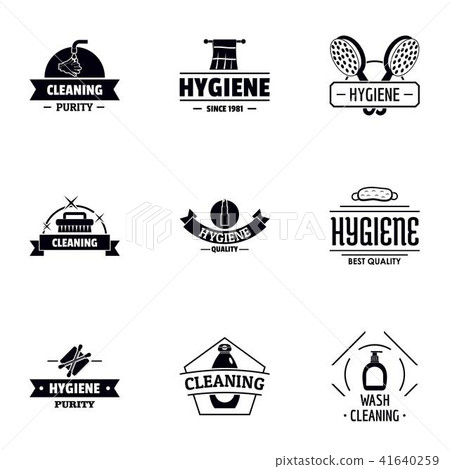 Body hygiene logo set, simple style 41640259
