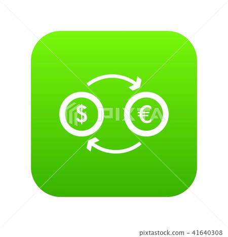 Euro dollar euro exchange icon digital green Euro dollar euro exchange icon digital green 41640308
