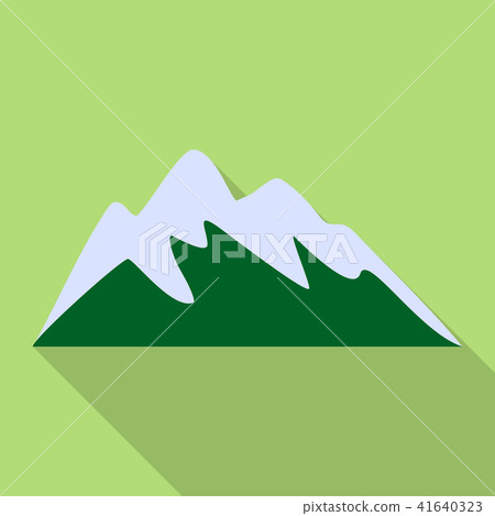 Ski mountain icon, flat style 41640323