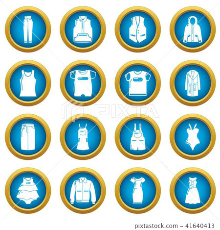 Fashion clothes wear icons set, simple style 41640413