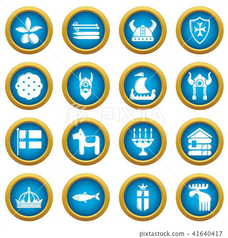 Sweden travel icons set, simple style 41640417