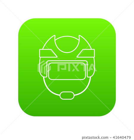 Hockey helmet icon green vector Hockey helmet icon green vector 41640479