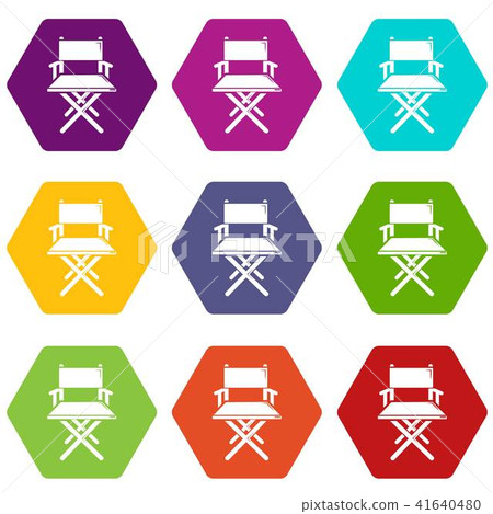 Director chair icons set 9 vector 41640480