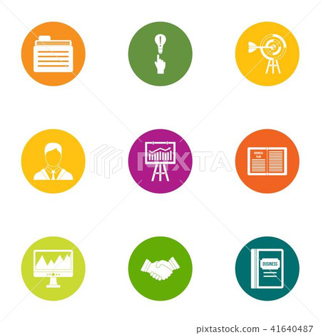 Business allocate icons set, flat style 41640487