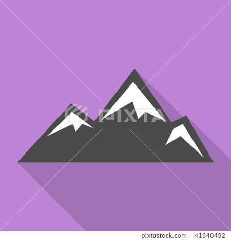 Asian mountains icon, flat style Asian mountains icon, flat style 41640492