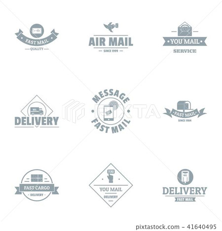 Delivery point logo set, simple style 41640495