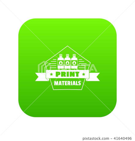 Print materials icon green vector Print materials icon green vector 41640496