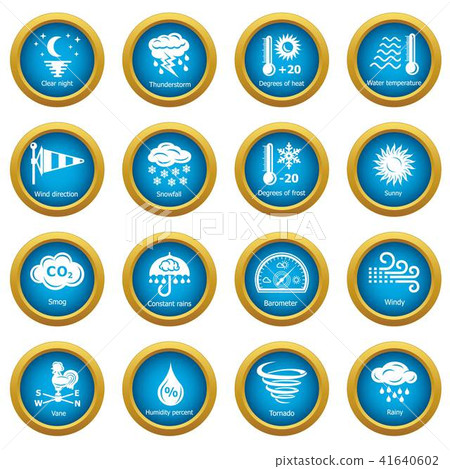 Weater icons set, simple style 41640602