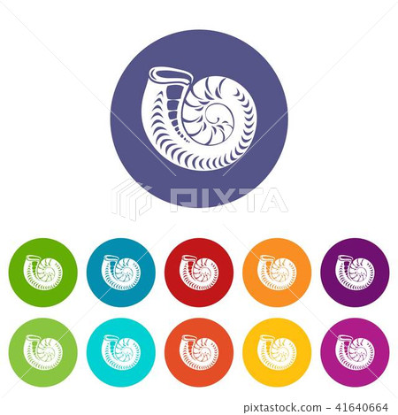 Round shell icon, simple style 41640664