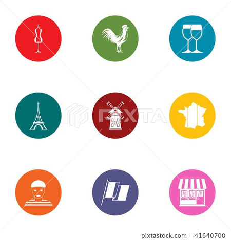 Love trip icons set, flat style 41640700