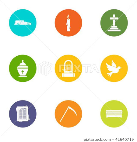 Fatality icons set, flat style 41640719