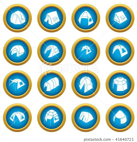 Tent forms icons set, simple style Tent forms icons set, simple style 41640721