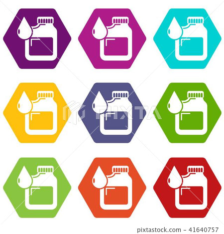 Canister engine oil icons set 9 vector Canister engine oil icons set 9 vector 41640757