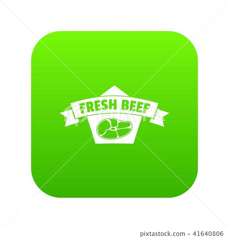 Fresh eco beef icon green vector 41640806