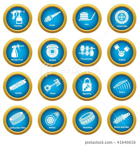 Car repair parts icons set, simple style Car repair parts icons set, simple style 41640816