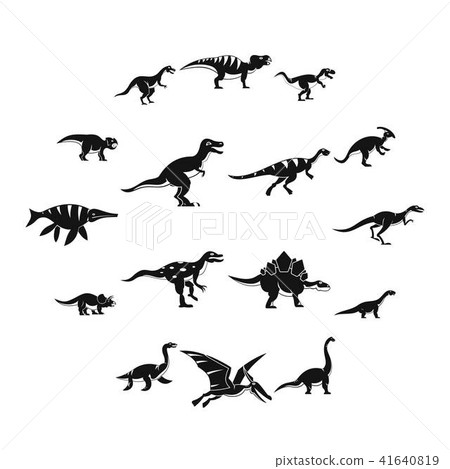Dinosaur icons set, simple style 41640819