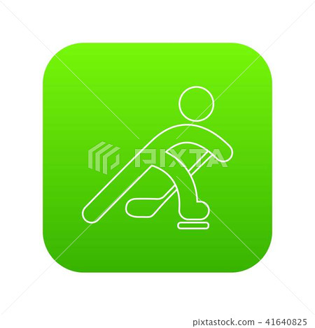 Hockey player icon green vector Hockey player icon green vector 41640825