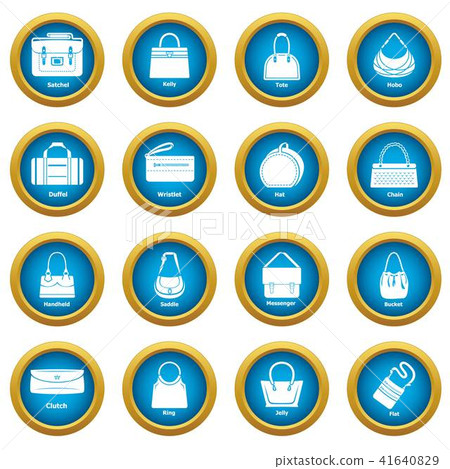 Woman bag types icons set, simple style Woman bag types icons set, simple style 41640829