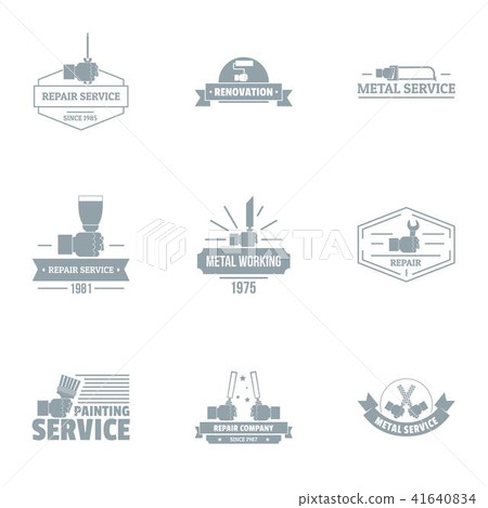 Painting services logo set, simple style Painting services logo set, simple style 41640834