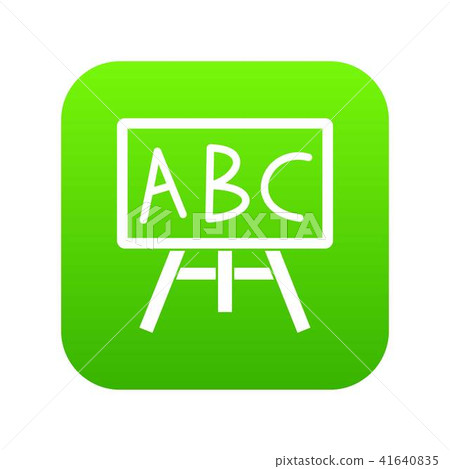 Chalkboard with the leters ABC icon digital green Chalkboard with the leters ABC icon digital green 41640835