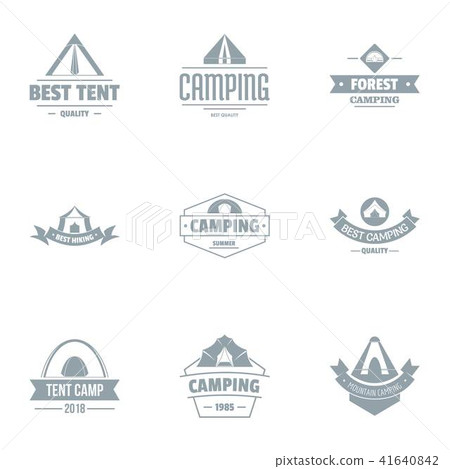 Awning logo set, simple style Awning logo set, simple style 41640842