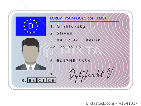 Germany driver license card, cartoon style Germany driver license card, cartoon style 41641017
