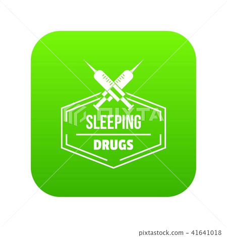 Syringe drug icon green vector 41641018