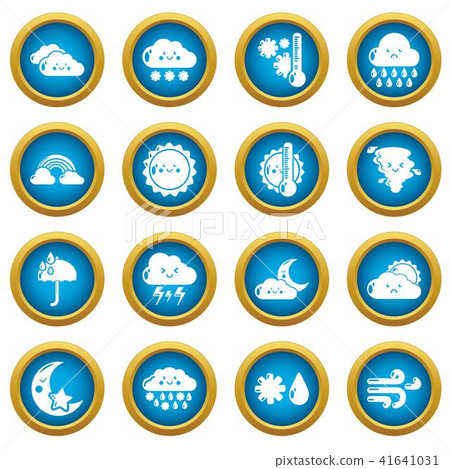 Weater icons set, simple style 41641031