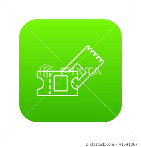 Ice hockey ticket icon green vector 41641067