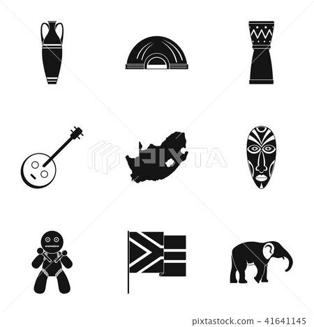 Africanize icons set, simple style 41641145
