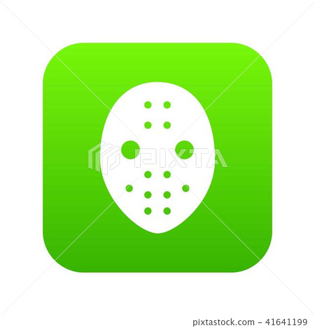 Hockey goalkeeper helmet icon green vector Hockey goalkeeper helmet icon green vector 41641199