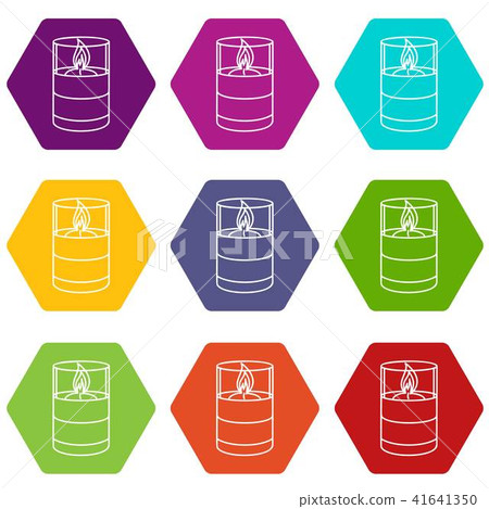 Candle glass icons set 9 vector Candle glass icons set 9 vector 41641350