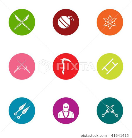 Covert operation icons set, flat style-插圖素材 [41641415] - PIXTA圖庫