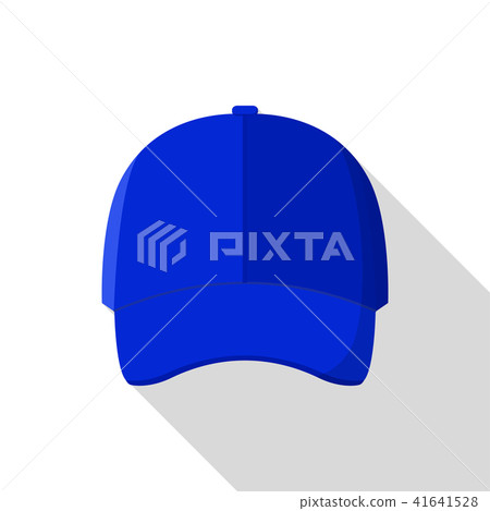 Blue front baseball cap icon, flat style Blue front baseball cap icon, flat style 41641528