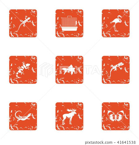 Creature icons set, grunge style 41641538