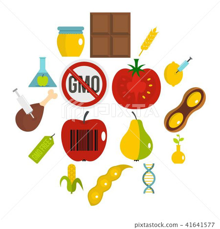 GMO icons set in flat style - Stock Illustration [41641577] - PIXTA