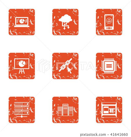 Data point icons set, grunge style - Stock Illustration [41641660] - PIXTA