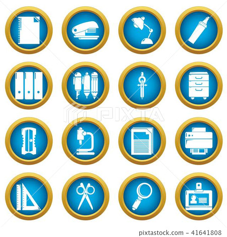 Stationery icons set, simple style Stationery icons set, simple style 41641808