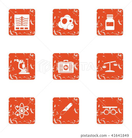 Medical future icons set, grunge style 41641849