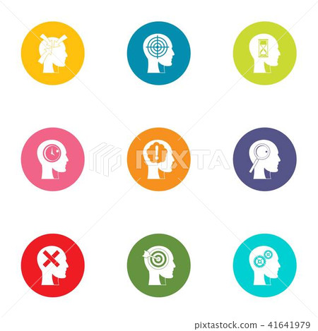 Cognition icons set, flat style Cognition icons set, flat style 41641979